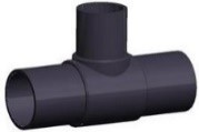 Té réduit PE100 PN16 - Base Ø110 - Réduction Ø63