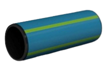 Tube AEP PE100-RC revêtu PP bleu à bandes vertes PN16 Ø90 SVGW