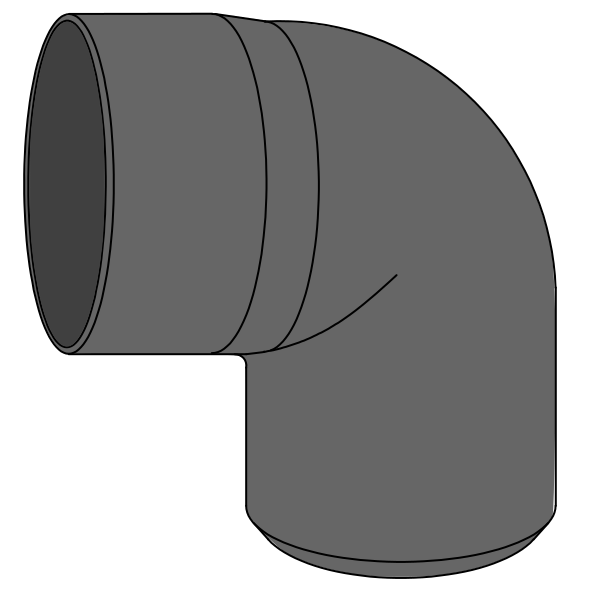 Coude HDPE à extrémité lisse Ø110 Angle 87°