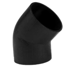 Coude HDPE à extrémité lisse Ø160 Angle 45°- Type Wavin/Atelier