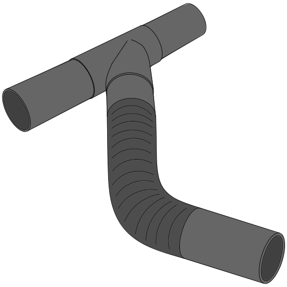 Embranchement 45° HDPE universel PEPC noir Ø112/100 72/60