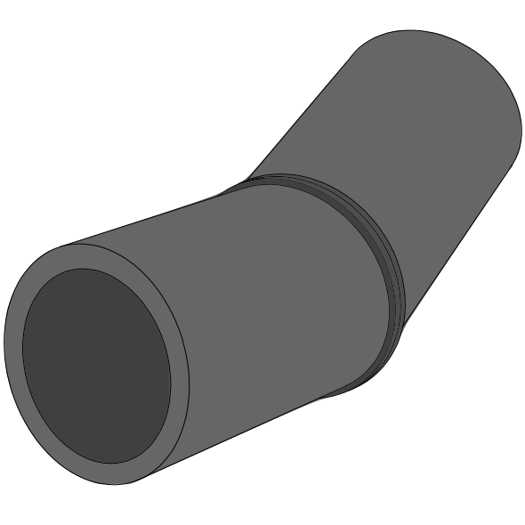 Coude PEHD SDR33 SN2 à extrémités lisses Ø110 Angle 1-45°