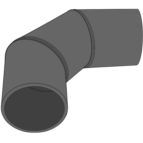 Coude PEHD SDR33 SN2 à extrémités lisses Ø800 Angle 46-90°