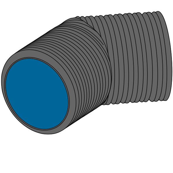 Coude PEHD SDR33 SN2 à extrémités lisses DN1000 SGK Angle 1-45°