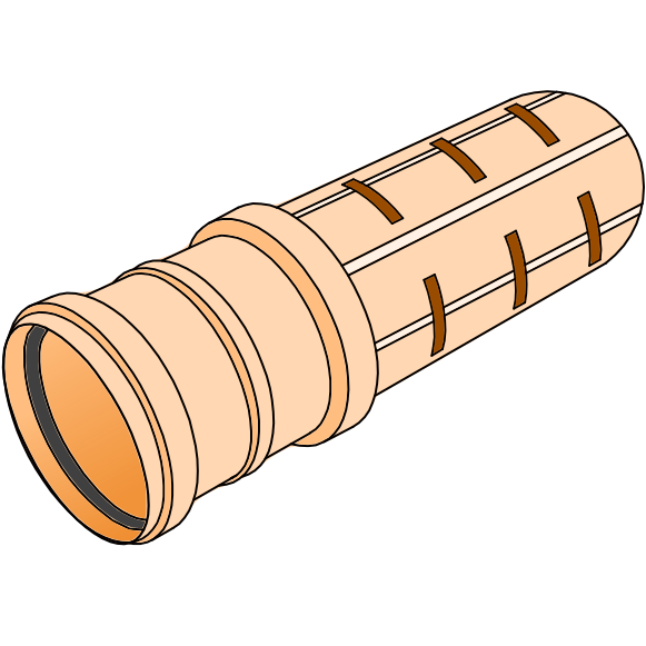 Tube de drainage PP fendu SN16 S10,5 SDR22 Ø110 Qplus 15009