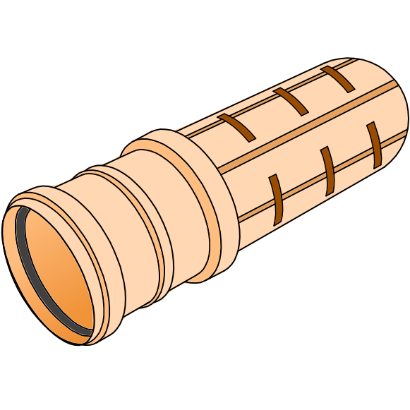 Tube de drainage PP fendu SN8 S14 SDR29 Ø125 Qplus 15009