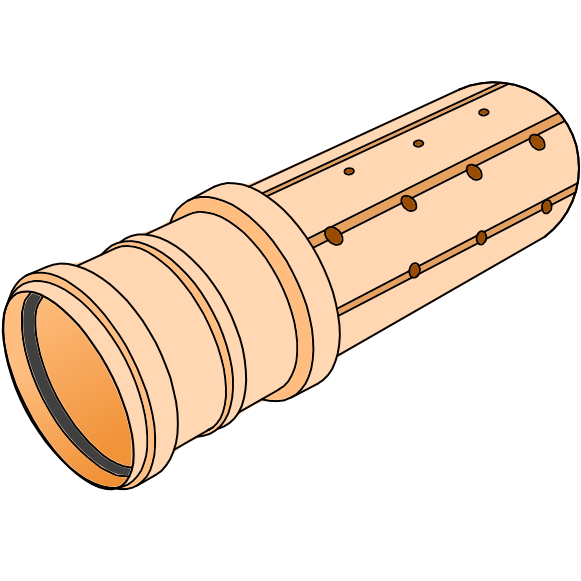 Tube de drainage PP-HM perforé SN8 S14 SDR29 Ø200 Qplus 15009
