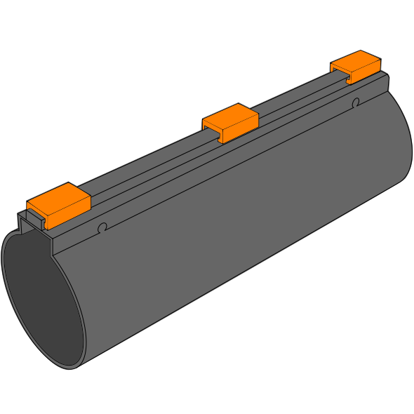 Tube PEPC fendu avec fermeture longitudinale Ø80/92