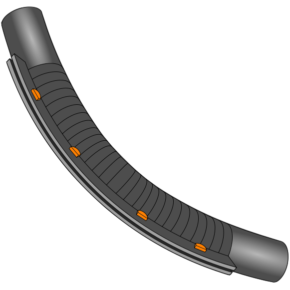 Coude manchonné flexible court avec fermeture longitudinale Ø100/112