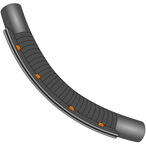 Coude manchonné flexible court avec fermeture longitudinale Ø120/132