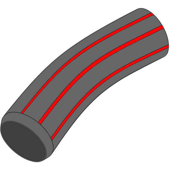 Coude rigide lisse PEPC pour socle Ø59/49 90°