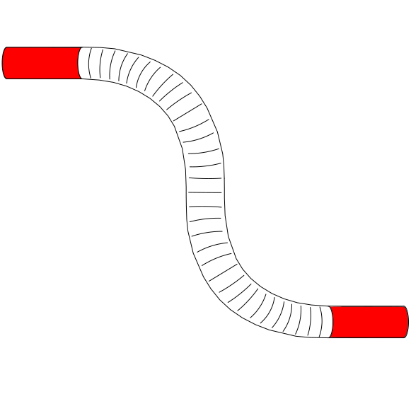 Coude manchonné SUPERFLEX blanc, très flexible, pliable jusqu'à 180° Ø100/112