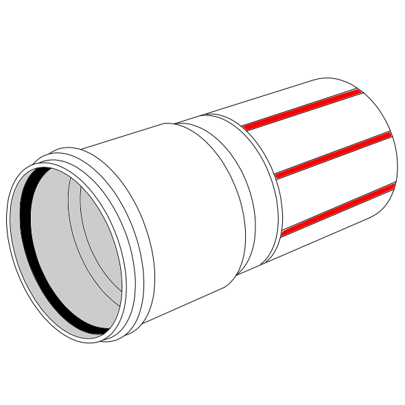 Tube manchonné HDPE DIL-PLUS C+S Ø120/132 Lg5m