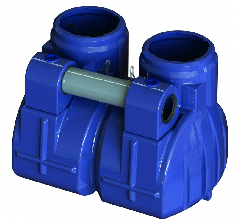 Séparateur d'hydrocarbures PE avec dépotoir, bypass Débit 20 l/s