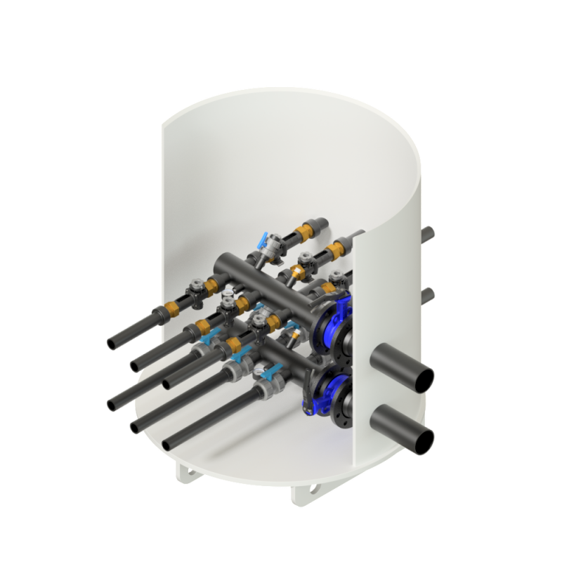 Chambre TERRALINE HDPE Plastitech Ø930, 2 à 6 raccords de sondes géothermiques