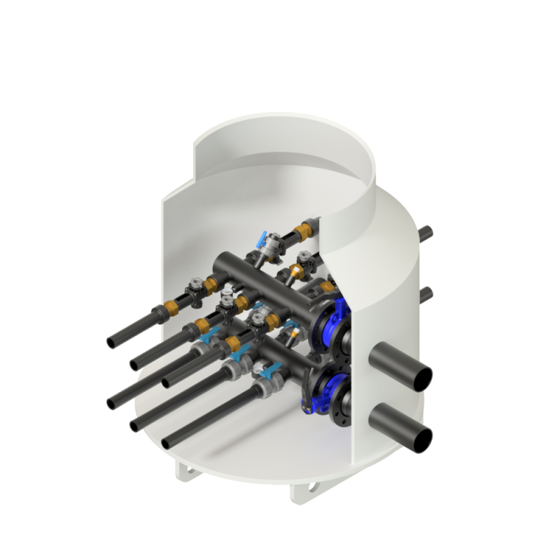 Chambre TERRALINE HDPE Plastitech Ø930, 2 à 6 raccords de sondes géothermiques