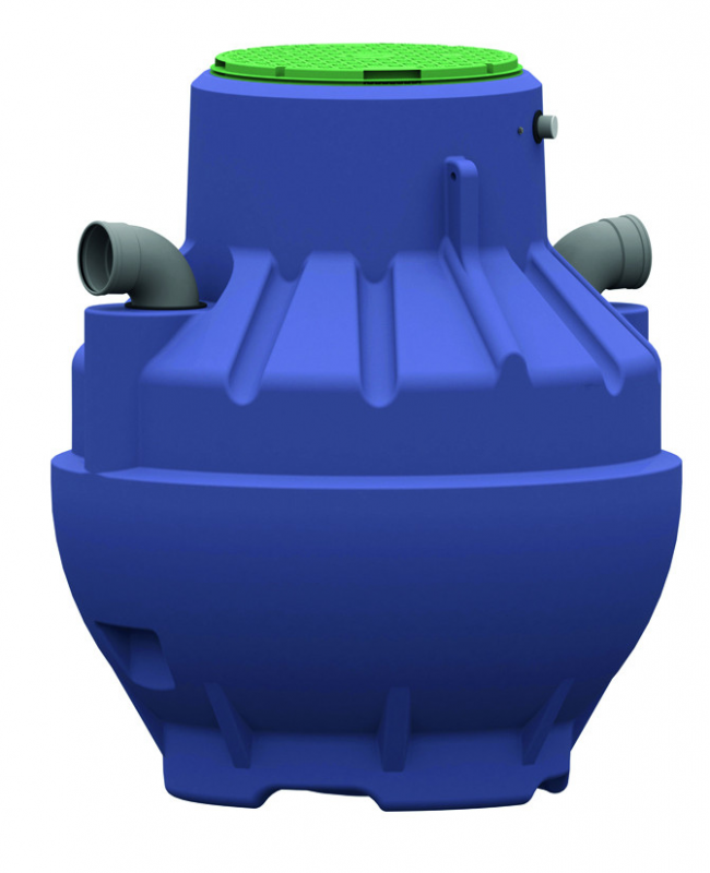 Séparateur d'hydrocarbures PE avec dépotoir, bypass Débit 1,5 l/s