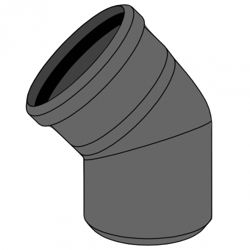 Coude HDPE manchonné Ø125 Angle 45°