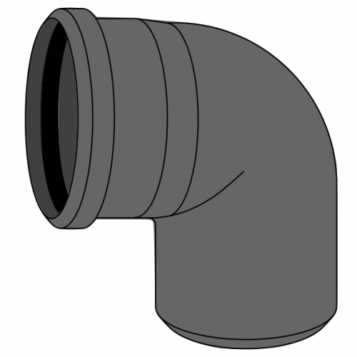 Coude HDPE manchonné avec emboîtement et joint incorporé Ø125 Angle 87°